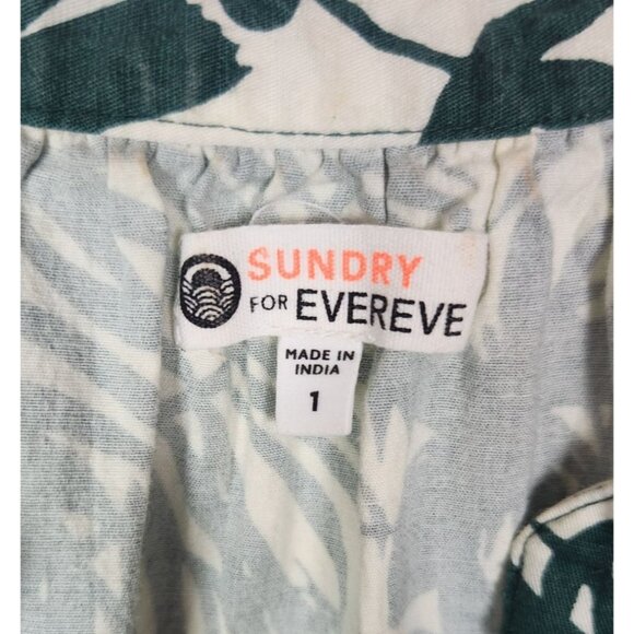 Sundry For Evereve Women's Sz. 1 Tiered Palm Print Sleeveless Dress - Picture 2 of 5